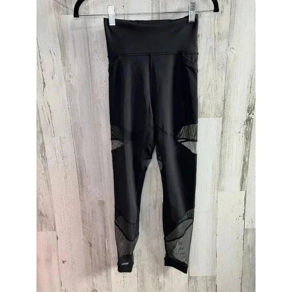 Lululemon Women's Black Forget the sweat Ankle Leggings Size 4 Mesh Activewear - Picture 5 of 11